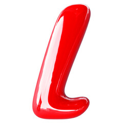Red Letter L Bubble - 3d Aphabet Font