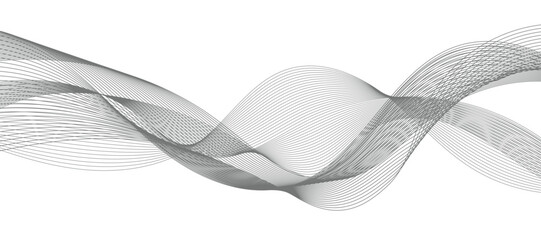 Modern vector background with grey wavy lines.