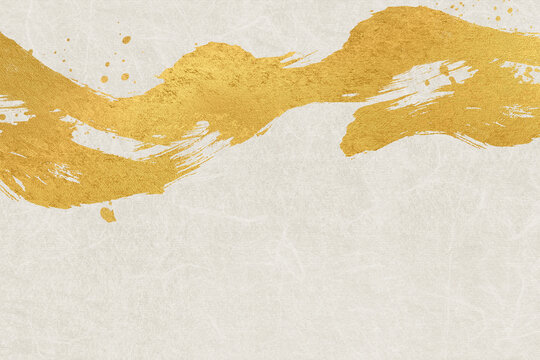 金色の毛筆アート高級感のある和風背景