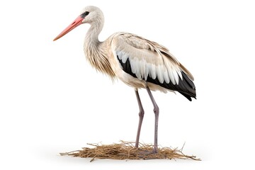 Obraz premium Stork isolated on white background
