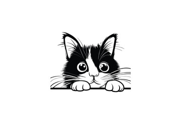 Whiskered Wonder: A Charming Cat's Playful Peek into Mystery