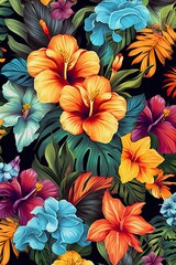 Decorative backgrounds with colorful flower patterns.