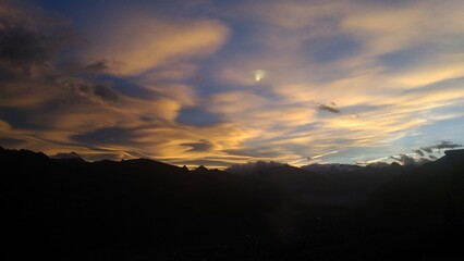 Mountain Sunset blue sky cloud