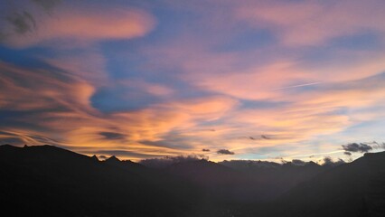 Mountain Sunset blue sky cloud