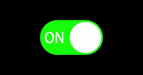 switch off on button animated. mobile phone toggle slider ui turn bar isolated 