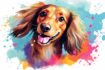 watercolor style design, design of a dog