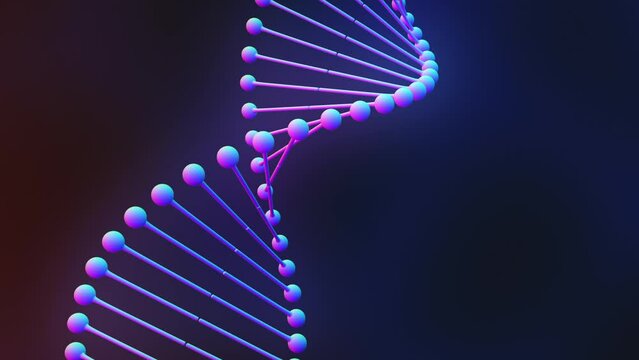 Reveal or opening animation of a DNA structure coming in from behind the camera.