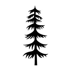 Pine tree icon vector. Christmas tree illustration sign. Pine symbol or logo.