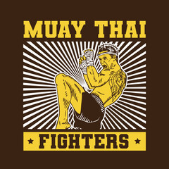 Muay Thai Fighter Illustration Vector Style Design