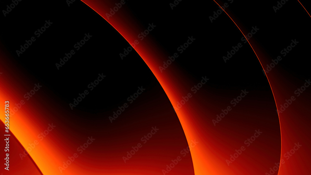 Wall mural bright red minimal round lines,abstract futuristic tech motion background. design. glowing and flowi
