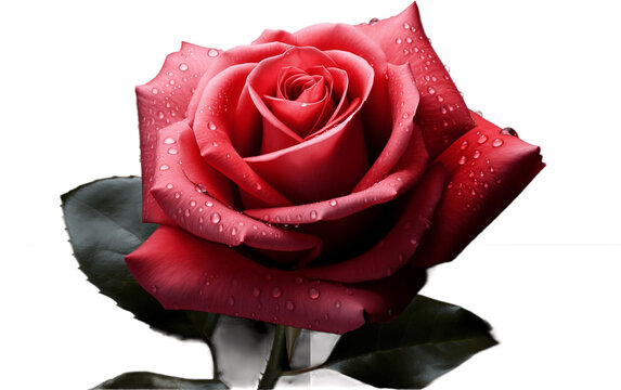Beautiful Rose Isolated on a Transparent Background PNG.