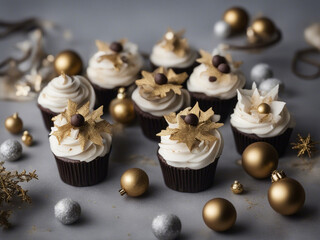 Christmas New Year cupcakes 