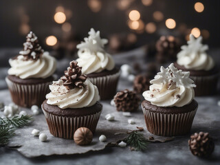 Christmas New Year cupcakes 