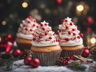 Christmas New Year cupcakes 