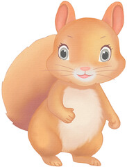 Squirrel cute Watercolor PNG paper texture