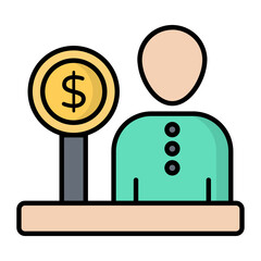 Cashier Line Color Icon
