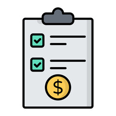 Cash List Line Color Icon