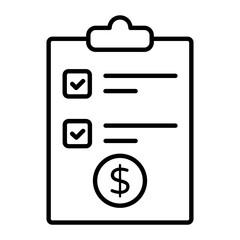 Cash List Outline Icon