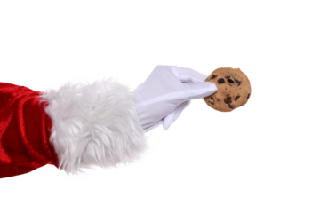 PNG, Santa's hand with a cookie, isolated on a white background