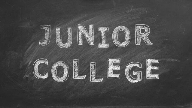 Hand drawing Junior college on black chalkboard.