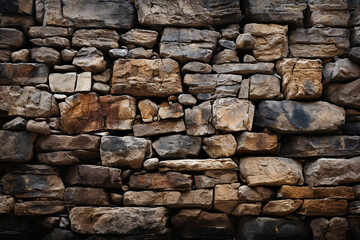 Fototapeta premium Grey/Brown Stone Wall Background - Generative AI