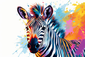 watercolor style design, design of a zebra