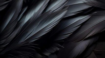 黒い羽根のテクスチャー背景素材