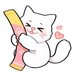 Cute Cat with Cat Liquid Snack