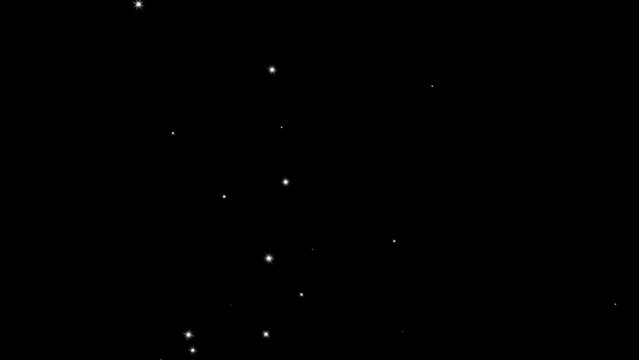 A black and white digital, small sparkling, starry night sky, small camera flashes in a stadium, or paparazzi.