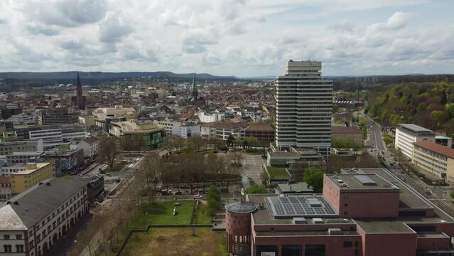 Kaiserslautern cityscape aerial view of downtown city center, Germany