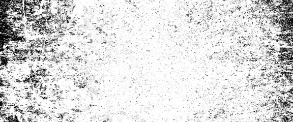 Vector Overlay Distress grain monochrome design, grunge texture transparent background white and black.