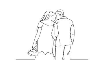 Wedding couple take a photo for social media . Hand drawn style vector design illustrations, Newlyweds holding hands, hugging, wedding minimalist concept. Element for wedding.