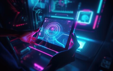 Future technology, smart digital communities, beautiful features with stunning lines, generative AI