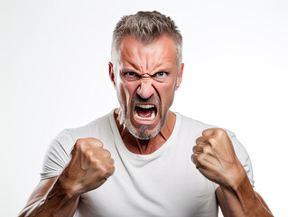 portrait of an angry man screaming