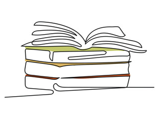 Line art vector of book. Books minimal art.