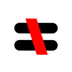 Unequal Symbol with simple design