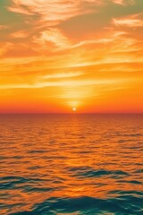 Naklejka na ściany i meble Beautiful sunset with ocean views. Generative AI.