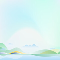 Obraz premium 青い海と山を背景にした風景