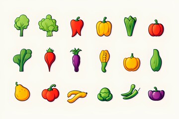 Fototapeta premium 野菜の素材イラスト