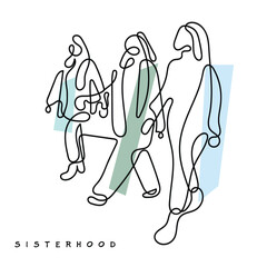 illustration of a group of girls or sisters