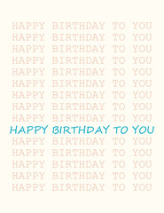 Simple happy birthday card with texts