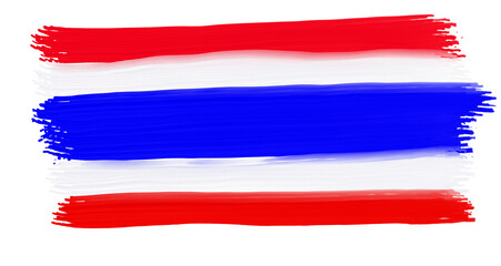 Thai flag with paint strokes - obrazy, fototapety, plakaty