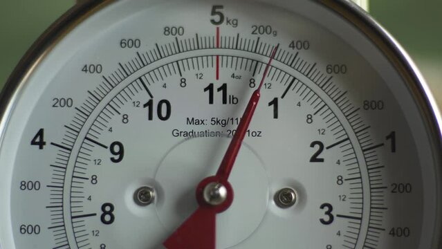 Kitchen scales measuring weight of product