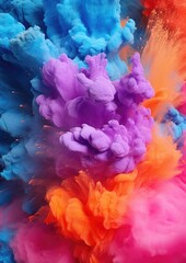 Fototapeta premium Color palette in style of explosion of colors, wallpaper color palette. Generative Ai.