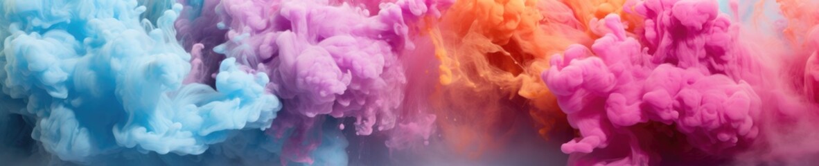 Fototapeta premium Color palette in style of explosion of colors, wallpaper color palette, banner panorama. Generative Ai.