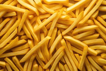 French fries chips pattern wallpaper, kids junk food concept. Generative Ai