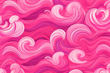 Fototapeta na wymiar cartoon pink waves background. Generative Ai