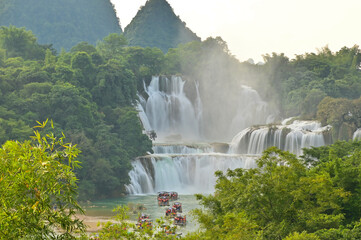 Ban Gioc Waterfall or Detian Waterfall in Guangxi Region, Southern China