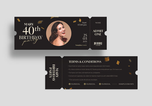 Birthday Party Ticket Layout