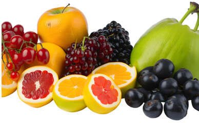 Naklejka na ściany i meble fruits and berries on transparent background PNG 